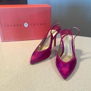 Ivanka Trump pink satin heels